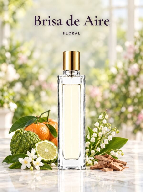 Frasco de Brisa de Aire, perfume de equivalencia de Seiva Perfums inspirado en Aire de Loewe. Familia floral