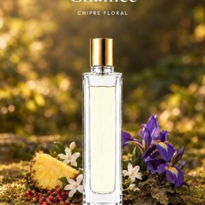 Frasco de Chamce de Seiva Perfums con tapón dorado