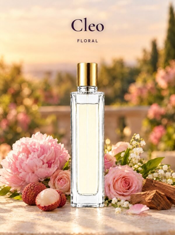 Frasco de Cleo, perfume de equivalencia de Seiva Perfums inspirado en Chloé. Familia floral