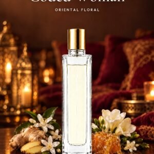 Frasco de Coded Woman de Seiva Perfums con tapón dorado
