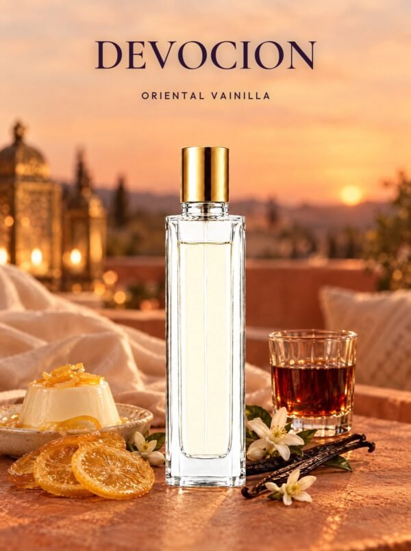 Frasco de DEVOCION, perfume de equivalencia de Seiva Perfums inspirado en Devotion de Dolce&Gabbana. Familia oriental vainilla