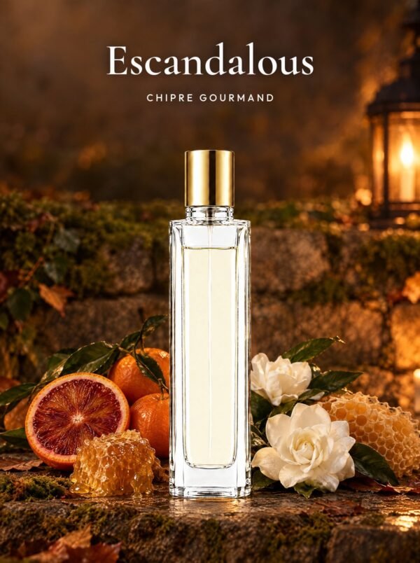 Frasco de Escandalous, perfume de equivalencia de Seiva Perfums inspirado en Scandal de Jean Paul Gaultier. Familia chipre gourmand
