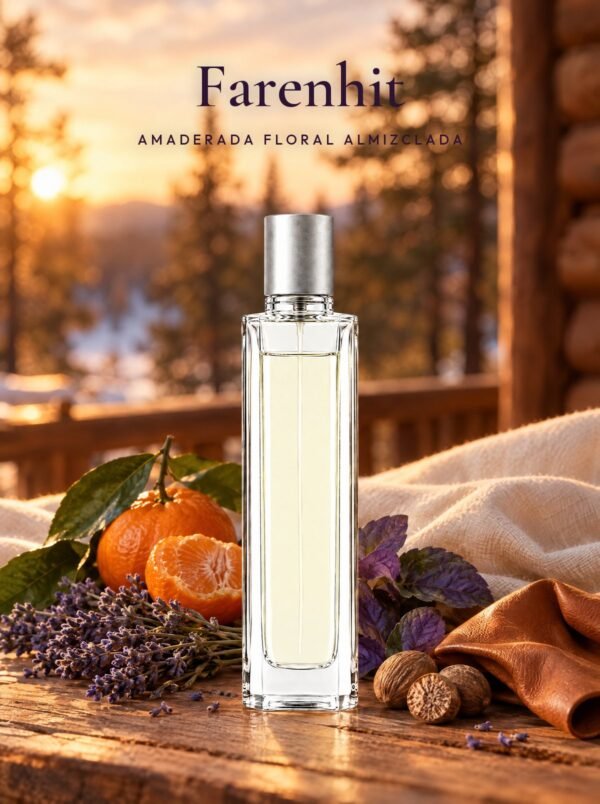 Frasco de Farenhit, perfume de equivalencia de Seiva Perfums inspirado en Fahrenheit de Dior. Familia amaderada floral almizclada