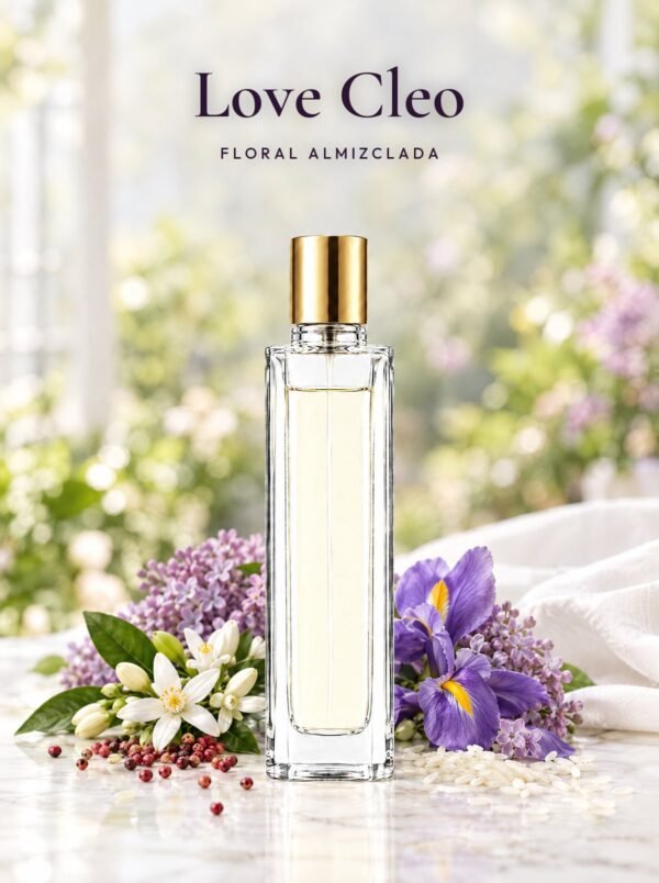 Frasco de Love Cleo, perfume de equivalencia de Seiva Perfums inspirado en Love Chloé. Familia floral almizclada