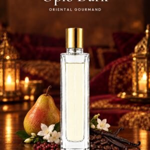 Frasco de Opio Dark de Seiva Perfums con tapón dorado