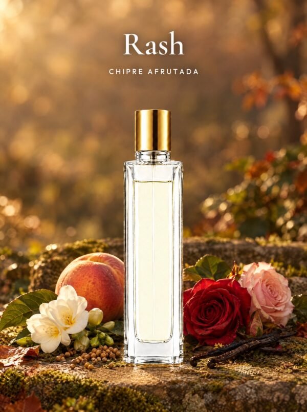 Frasco de Rash, perfume de equivalencia de Seiva Perfums inspirado en Rush de Gucci. Familia chipre afrutada