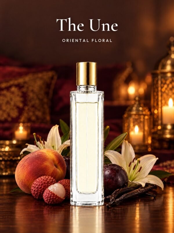 Frasco de The Une, perfume de equivalencia de Seiva Perfums inspirado en The One de Dolce&Gabbana. Familia oriental floral